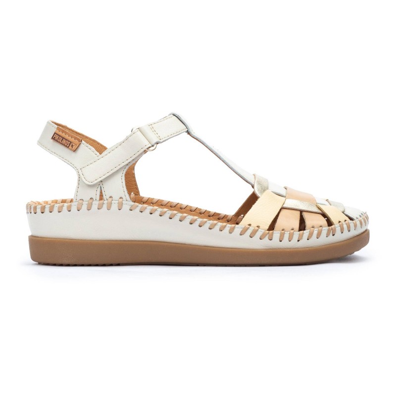 Sandalias mujer cuña Pikolinos Cadaques W8K 0965C1 piel Blanco Nata