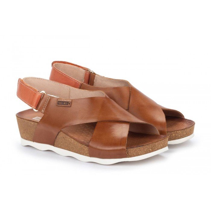 Sandalias Mujer Pikolinos Mahon W9E-0912 Cuero Brandy