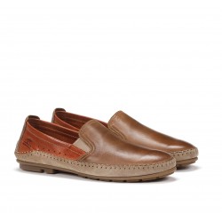 Mocasines Hombre Fluchos Dorian F1178 Cuero / Naranja