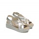 Sandalias Cuña Mujer Dorking Ever D9316 Plata Platino