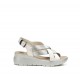 Sandalia Cuña Mujer Dorking Ever D9316 Blanco Plata