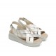 Sandalia Cuña Mujer Dorking Ever D9316 Blanco Plata