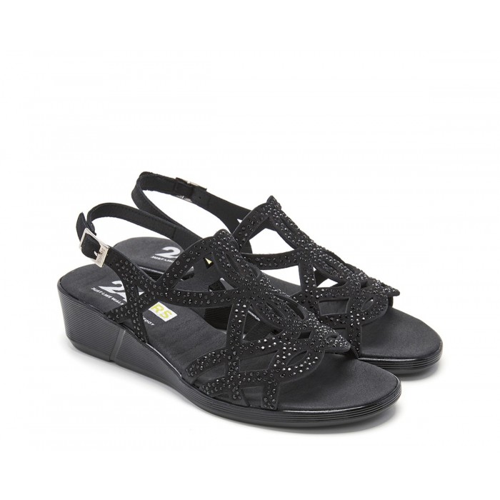 Sandalias Mujer 24 Hrs 26035 Negro