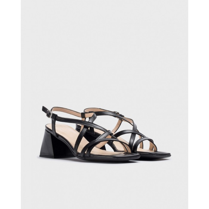 Sandalias Tacón Mujer Wonders Sofia H-6101 Negro