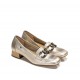 Zapatos Tacón Medio Mujer Dorking Gia D9303 Dorado